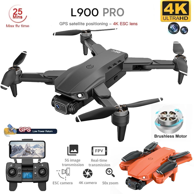 Drone Racing Camera - 折りたたみ式ブラシレスドローンl900プロ,GPS, 4k,HD,デュアルカメラ,5g,wifi,rc,距離1.2km,ドローン