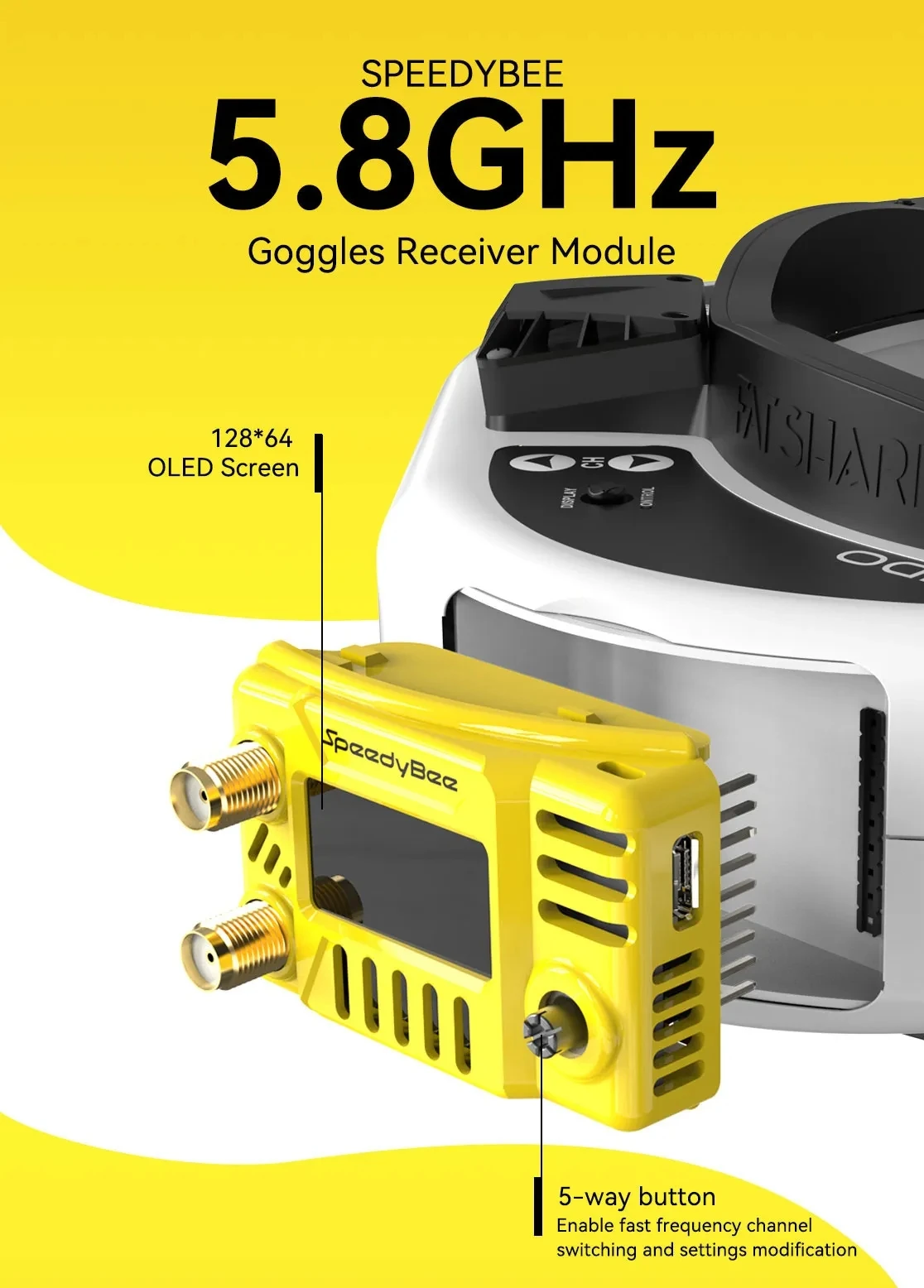 SpeedyBee FPV ゴーグルモジュール 5.8GHz - Drone Racing Gate のレビューと価格