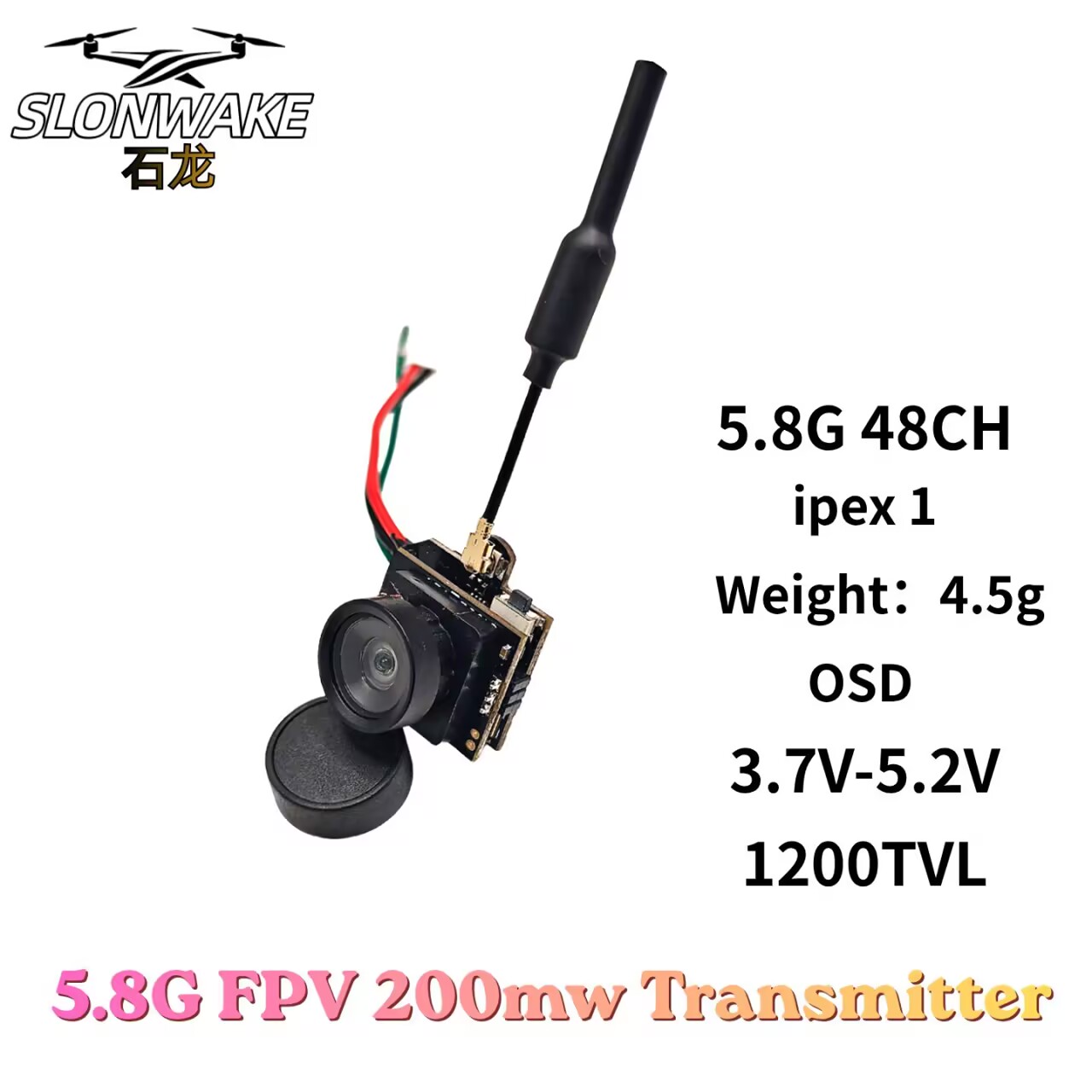 SLONWAKE 5.8G アナログ VTX 伝送カメラ オ - Drone Racing Vtx のレビューと価格